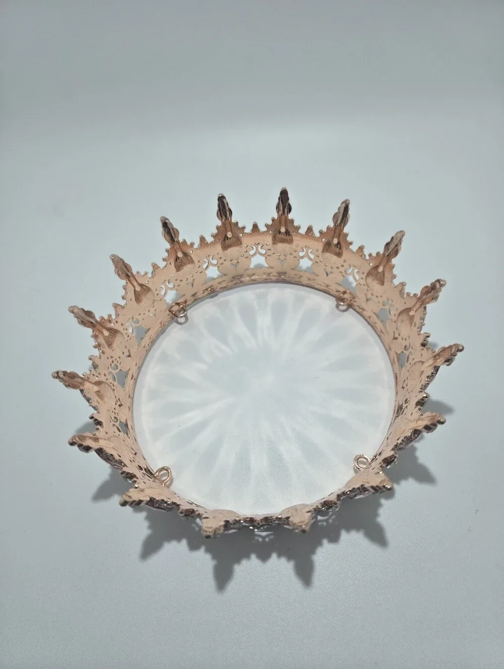 Rose Gold Pink Gemstone Tiara Crown - Women Accessories